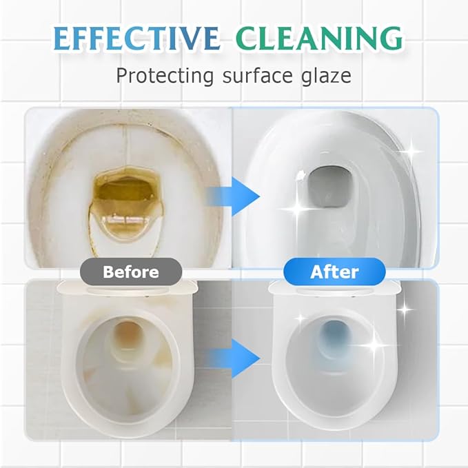Toilet Cleaner, 2025 Upgrade Multipurpose Toilet Bowl Cleaner Toilets Cleane, Self Activating Powder for Toilets Bowls Cleaning, Powerful Foaming Toilets Bowls Cleaner, Deep Cleaning Tool (2)
