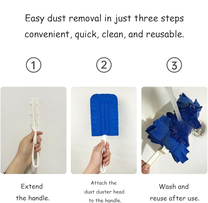 360°Electrostatic Duster Refills — The Sustainable Choice for a Dust-Free Home,Reusable Duster Refills,Duster Refills Reusable,Reusable & Washable Microfiber Dusting Heads,for Home Office Car (A)