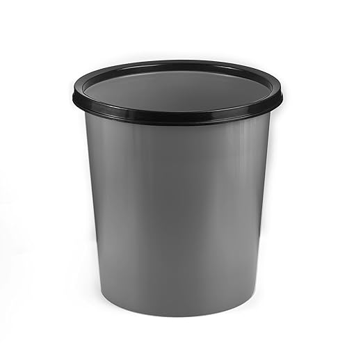 Plastic Small Trash Can Wastebasket - Garbage Can Basket for Bathrooms - Laundry Room, Kitchens, Offices, Kids Rooms, Dorms - Grey