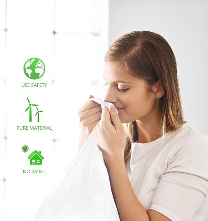 10 Gallon 40 Counts Strong Trash Bags Garbage Bags by Teivio, Bathroom Trash Can Bin Liners, Plastic Bags for home office kitchen, Clear