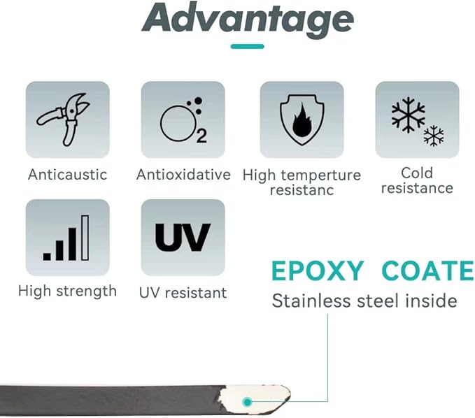 Metal Zip Ties Black 24 inch 304 Stainless Steel Epoxy Coated Locking Cable 220LB 600mm 100pcs Heavy Duty Exhaust Wrap Multi Purpose Binding for machinery, vehicles, farms, cables, pipes,Fence