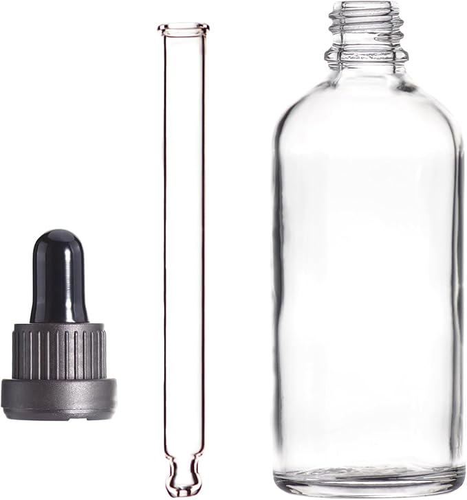 YIZHAO Clear Glass Dropper Bottle 4oz, Tincture Bottles with Glass Dropper, for Essential Oils, Aromatherapy, Cosmetic, Laboratory, Pharmacy, Liquids, Travel –9 Pcs