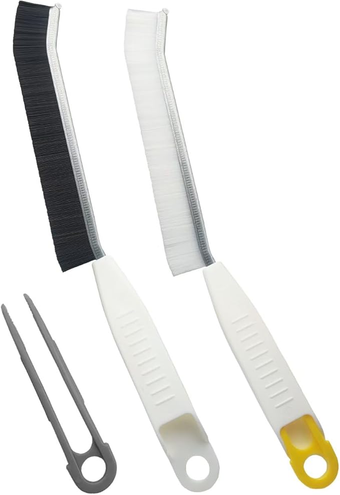Hard Bristle Crevice Cleaning Brush for Tile Crevices, Bathrooms, Kitchens, Sinks, Non-Slip Handle Design (2 Pack)