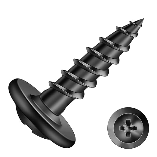 #8 x 5/8" Wood Screw 250Pcs Alloy Steel Standard Thread Truss Head Fast Self Tapping Black Oxide by SG TZH