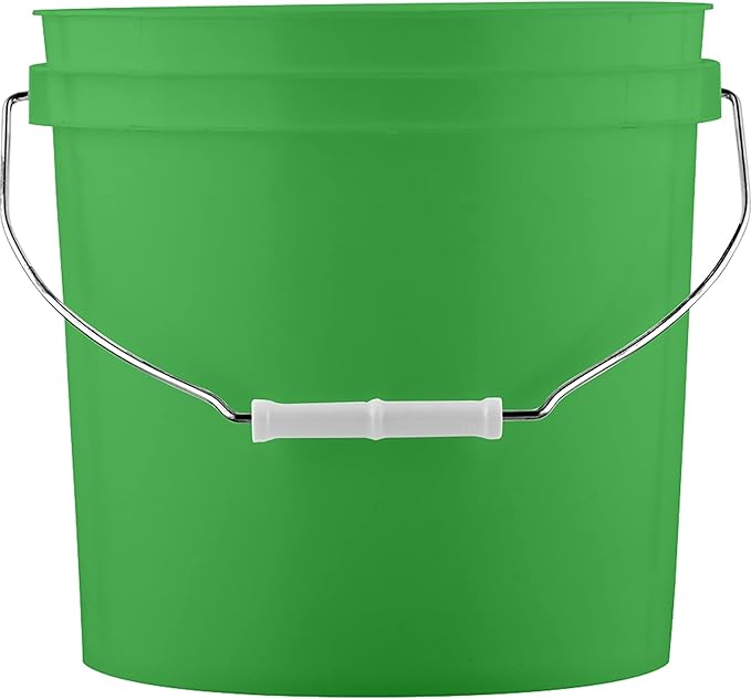 House Naturals 2 Gallon Buckets pails with Black Lids(Pack of 3) 3 Colors- Food Grade - BPA Free Made in USA