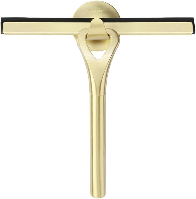 HomDSim Stainless Steel Shower Squeegees All-Purpose Mirror/Window/Glass Wiper Scraper Golden Shower Squeegee