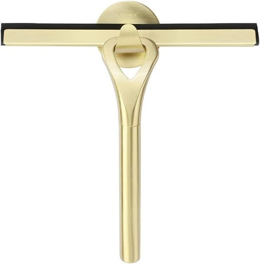 HomDSim Stainless Steel Shower Squeegees All-Purpose Mirror/Window/Glass Wiper Scraper Golden Shower Squeegee