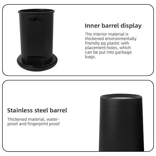 8L/2.1GALbrass Garbage can with Swing lid，Brushed Nickel Gold Trash can,Matte Gold Trash can for Bathroom,Powder Room,Bedroom,Laundry Room (Black -32-8l)