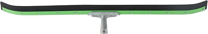 Restaurantware-SQUEEGEE ONLY: Clean Tek Professional 35.83 Inch Curved Floor Squeegee, 1 Broom With Rubber Blade - Handle Sold Separately, Heavy-Duty, Green Steel Wiper For Floor