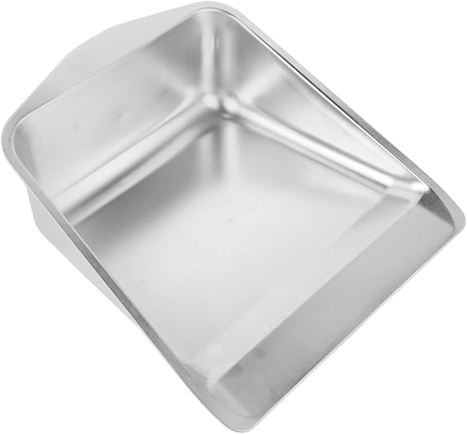HOODANCOS Stainless Steel Handheld Dust Pan Heavy Duty Dustpan for Indoor Outdoor Use Multi Functional Garbage Shovel for Home Desk Floor Cleaning 11.53X10.23X3.93 Inches