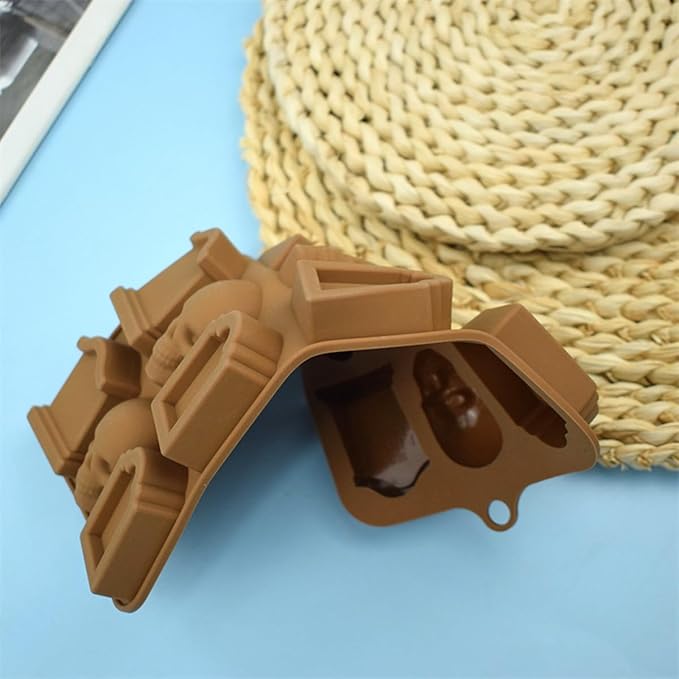 mostsom Chocolate Molds Halloween Molds Silicone for Chocolate 3D Halloween Candy Gummy Mold Skull Gravestone Shapes Mold (E_ 8.92x4.04x0.56 inch)