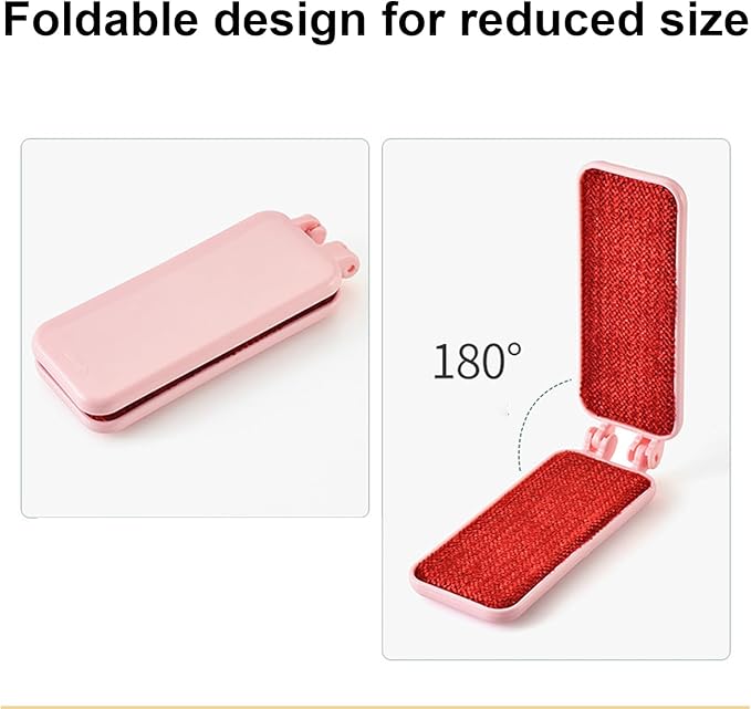 Reusable Lint Brush - Foldable Portable Travel Clothes Cleaner, Compact and Dust Remover | Small Pet Removal Tool, Multifunctional Fabric Brush for Baby Garments, Pet, or Daily Laundry,
