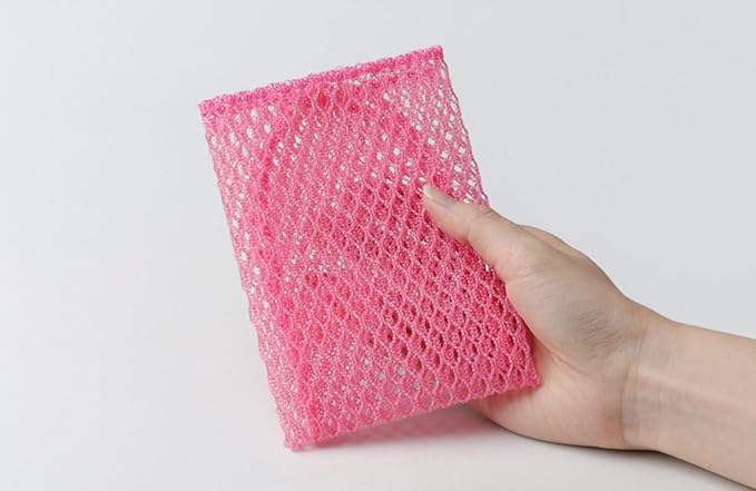 Dish Washing Net Scrubber 5pcs/ Innovative Mesh Cloth, Quick Dry - No More Sponges with Smell / 11.5 by 11.5 inches/Advanced Raw Material-Polypropylene 100% (Pink 5)