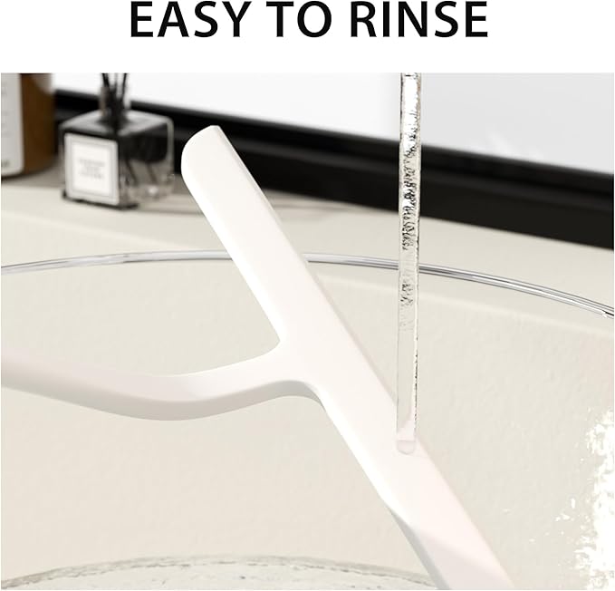 VEELAR Shower Squeegee for Shower Glass, Bathroom Glass Cleaning Tool with Hook Mount, Squeegee for Glass Doors, Window Cleaning, Tile Shower Walls (White)