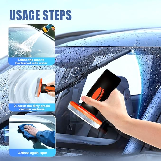 2026 Handheld Glass Oil-Film Remover, New Upgrade Emulsion Cleaner Glass Cleaning Board for Cars, Multifunctional Oil Film Remover for Windshield, Car Glass Brush for Car Maintenance (1, 100g)