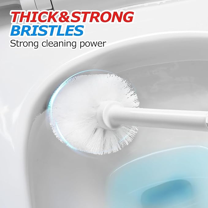 2Pack 3 in 1 Toilet Brush and Plunger Set,Toilet Bowl Brush Plunger Set, Cleaning Supplies, Crevice Cleaning Brush, Bathroom Cleaning Tools, White