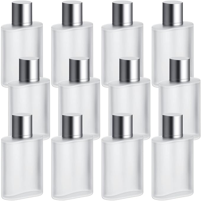 Tessco for you 6 Pcs 3.4 Ounces Perfume Bottles Empty 100ml Frosted Body Spray Glass Bottles Empty Refillable Atomizer Perfume Dispenser Fine Mist Atomizer Cosmetic Make up Container (Silver Gray)