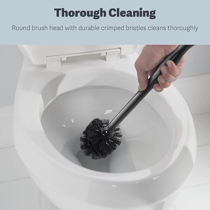 Casabella Bowl Brush & Plunger Combo - Heavy-Duty Toilet Plunger and Cleaning Brush, Ergonomic Handles, Durable BowlBrush, Tackles Tough Clogs, Discreet Storage (Pack of 6)
