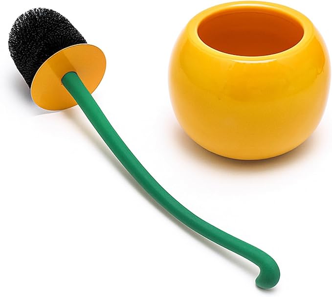 Deep & Sturdy Toilet Bowl Brush with Holder - Orange Bowl Brush - Durable Scrubbing - Toilet Cleaners - Household Essentials - Bathroom Cleaner - Cleaning Supplies - Household Supplies