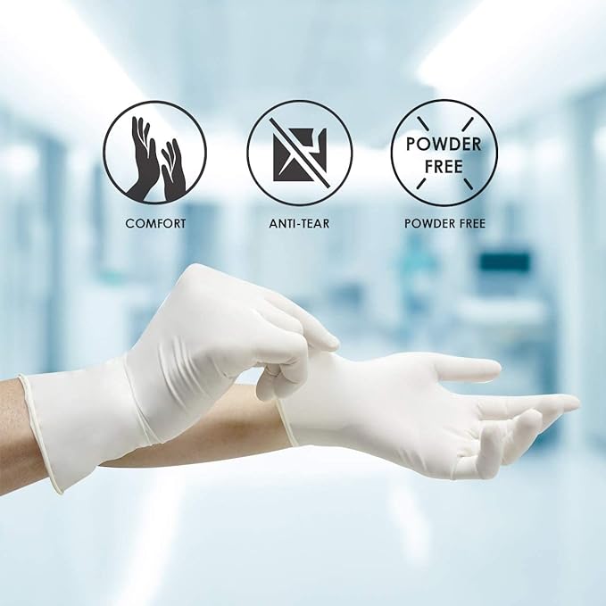 New Disposable Latex Gloves, Powder Free 100 Per Box | 1000 Case