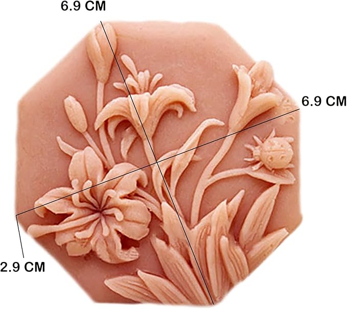 Soap Mold Silicone Soap Molds for Soap Making Craft DIY Handmade Chocolate Candy Cake Mold Hexagon Flowerr (14445)