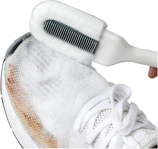 Andiker Professional Cleaning Shoe Brush, Multifunctional Long Handle Brush Cleaner, Hangable Soft Bristle Shoes Cleaning Scrubber (White)