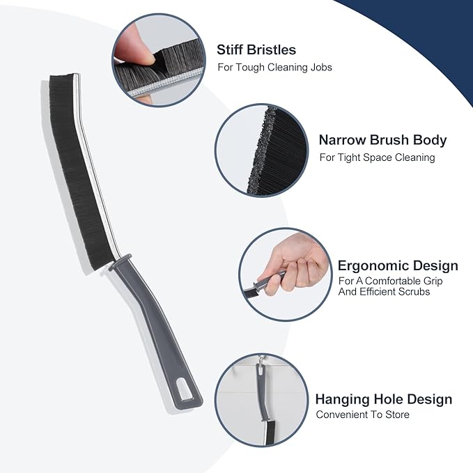 Hard Bristled Crevice Cleaning Brush Bathroom Gap Cleaning Brush Thin Grout Brush