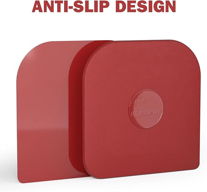 Pan Scraper, 10 Pcs Pot Scraper Plastic, Pot Scraper Non Scratch for Cast Iron, Pot and Pan Cleaning, Sturdy Scraper Kitchen Tool, Red