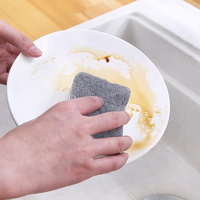 Individually Wrapped Sponges 40 Pack Kitchen Dishwashing Sponge Bulk, Non Scratch Dishes Scouring Pad Dishcloth, Odor-Free Sponge Wipes for Household Cleaning Dishes Travel Apartments - Grey