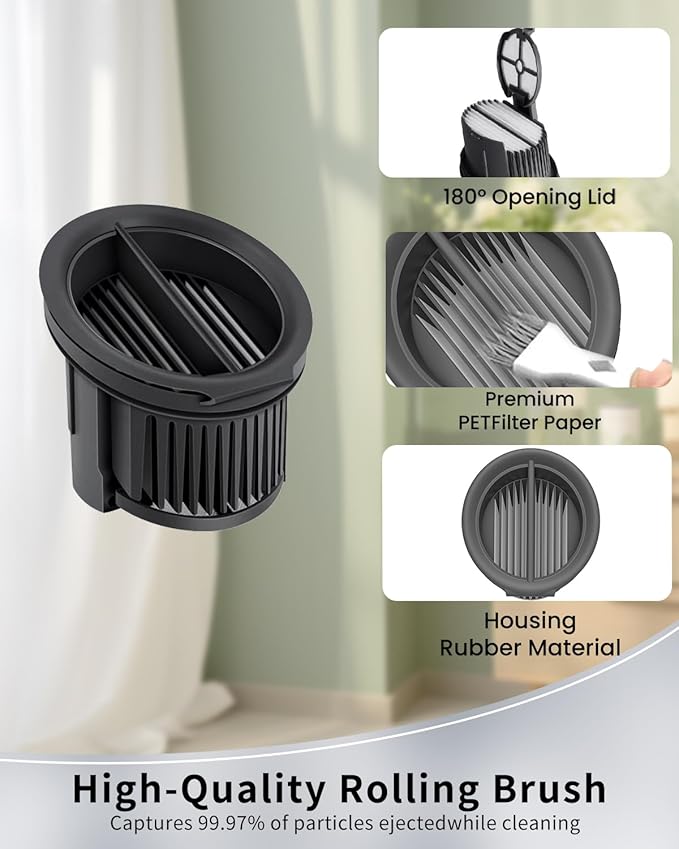 (7pcs) HEPA Filters & Replacement Parts Kit Brush Rollers Compatible For Dreame H14/H14 Pro/H14 Dual Wet Dry Vacuum Cleaner, Replacement Parts Accessories Kit Inclue 3 Vacuum Filter, 3 Brush Rollers
