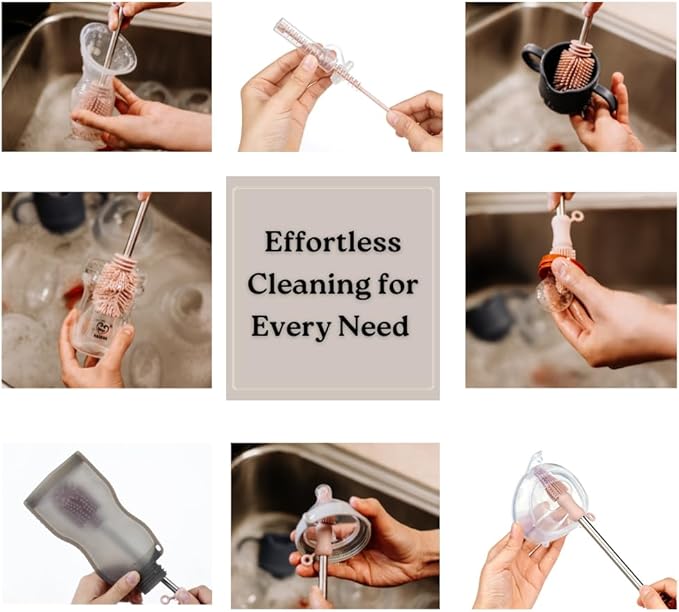 Haakaa Silicone Cleaning Brush – Household Cleaning Brushes for Bottles and Crevices – Food-Grade Silicone: Dishwasher Safe