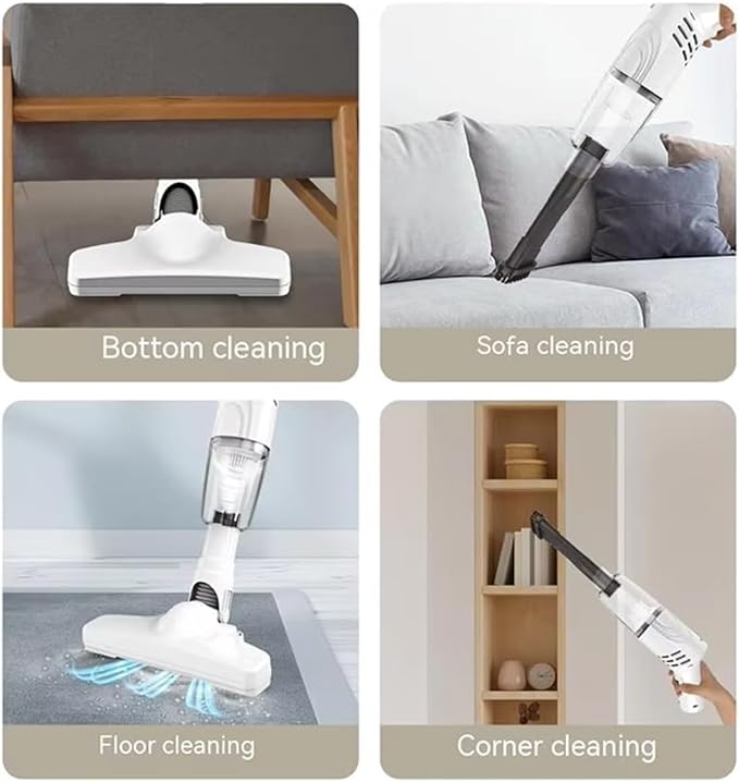 2026 New Stick Vacuum Cordless Rechargeable, Carpet Shampooer Machine Deep Cleaner, Cordless Vacuum Cleaners for Home, Powerful Smart 2-in-1 Vacuuming & Mopping for Car, Office & Home Cleaning (1Set)