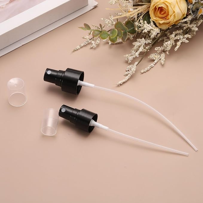 uxcell 12 Pcs Black Spray Top, 24/410 Fine Mist Sprayer Reusable Replacement Spray Bottle Pump Plastic Top for Cosmetic Perfume and Body Sprays Bottle