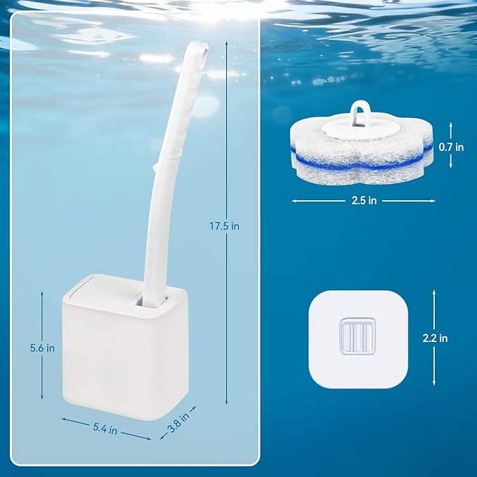 Disposable Toilet Brush,Toilet Bowl Cleaner,Toilet Cleaning Supplies,Toilet Bowl Brush,Automatic lid-Opening and Closing Toilet Brush with Holder, 48 Refills for Cleaning and Bathroom Maintenance