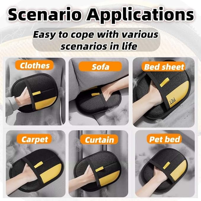 Pet Hair Removal Glove Reusable Electrostatic Gloves Pet Hair Remover for Cats Dogs Carpet Couch 2025 New Grooming Glove Tool（2PCS）