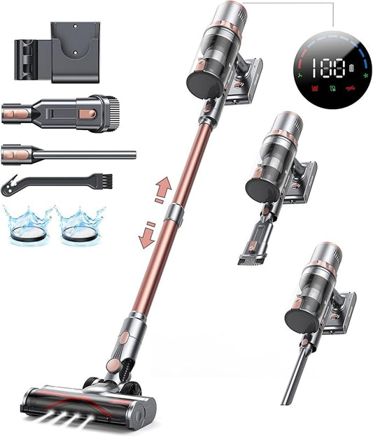SUNIYQINMO Cordless Vacuum Cleaner Handheld Vacuums 500W/45Kpa Lightweight Stick Vacuums Powerful Suction with 60min Runtime for Home Pet Hair Car