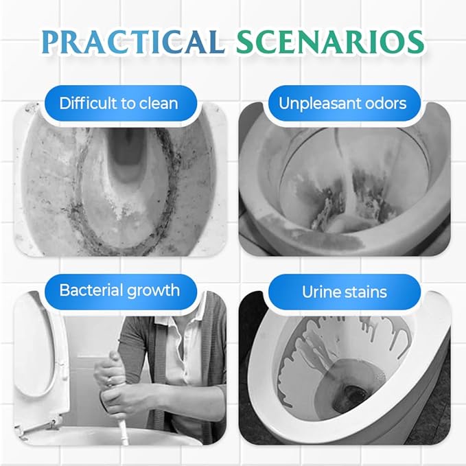 Toilet Cleaner, 2025 Upgrade Multipurpose Toilet Bowl Cleaner Toilets Cleane, Self Activating Powder for Toilets Bowls Cleaning, Powerful Foaming Toilets Bowls Cleaner, Deep Cleaning Tool (3)