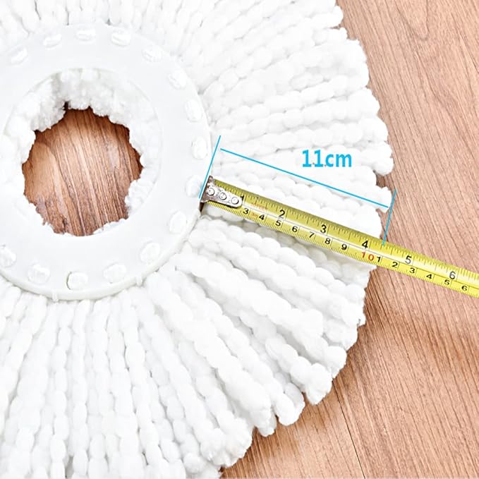 6-Pack Spin Mop Heads Refill, Easy Wring Microfiber Replacement Pads for Deep Cleaning, Universal Fit for Most Round Spin Mops