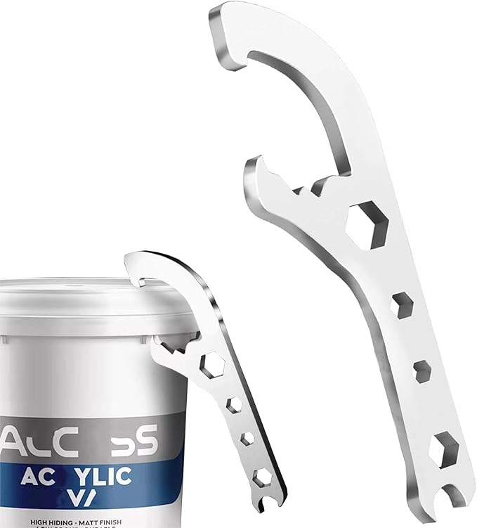 Paint Can Opener Tool Bucket Opener Tool 5 Gallon With Lid Openers Wrench Lid Remover Tools Bucket Pail Lids Manual Openers Tools for Home Industrial Portable Multifunctional Adjustable Wrench Spanner