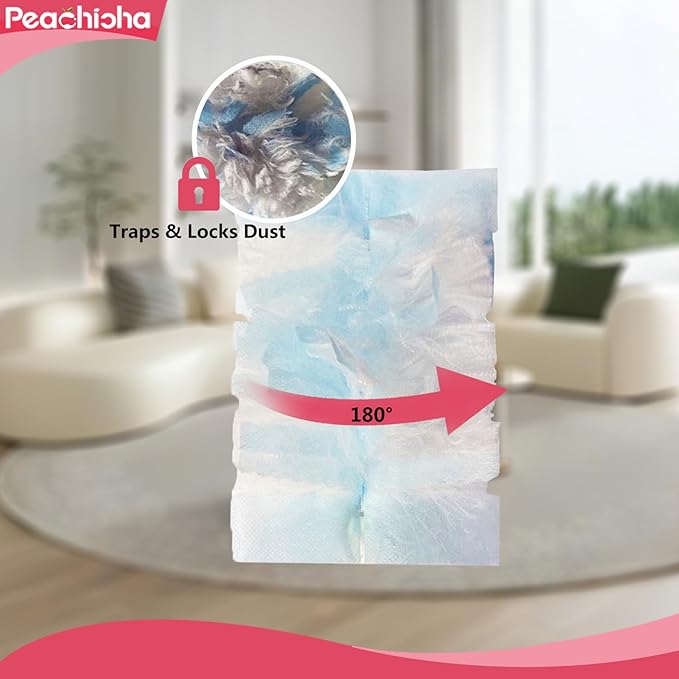 PEACHICHA Disposable Duster Refill Compatible with Swiffer Handle Blue Duster Replacement Head Total 30 Pcs