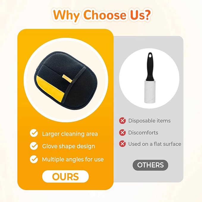Mejreiik Pet Hair Removal Glove,Magic Brush Pet Hair,electrostatic pet Hair Remover Glove,Laundry/Couch/Carpet/Car Seat for 2025 New Reusable Magic Brush Cat & Dog Remover Tool