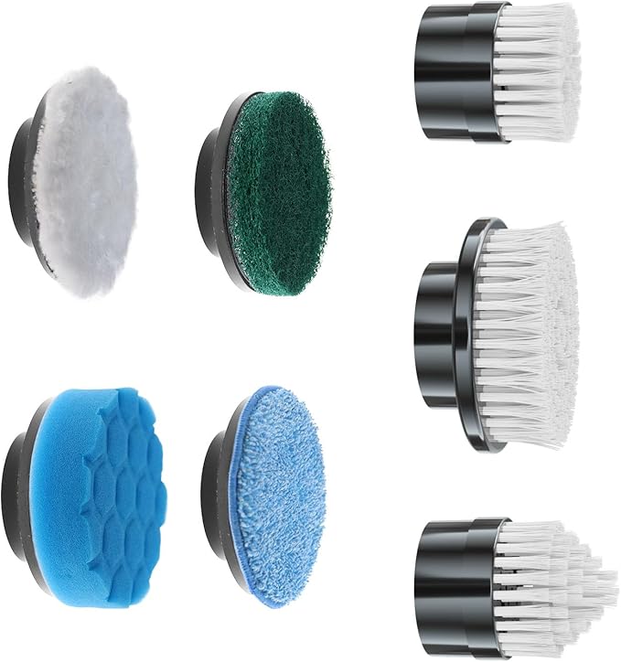 Electric Spin Scrubber Replacement Brush Heads, 7 Pcs Set Suitable for Cordless Power Scrubber, for Bathroom, Kitchen,