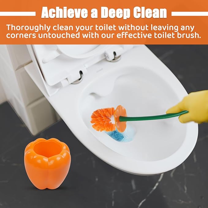 Dora Bridal Toilet Brush, Toilet Brush and Holder Set - Toilet Bowl Cleaners Brush and Holder - Reusable Toilet Bowl Brush with Long Handle Red Toilet Scrubber Brush, Safe for Non-Stick Surface