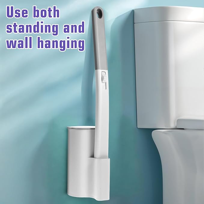 Disposable Toilet Brush Cleaning System with 60pcs Refills Pads Replacement Heads, Toilet Cleaning Stick, Wall Mounted Toliet Wand Kit Bathroom Maintenance, Toilet Bowl Cleaner Wands Holder and Set