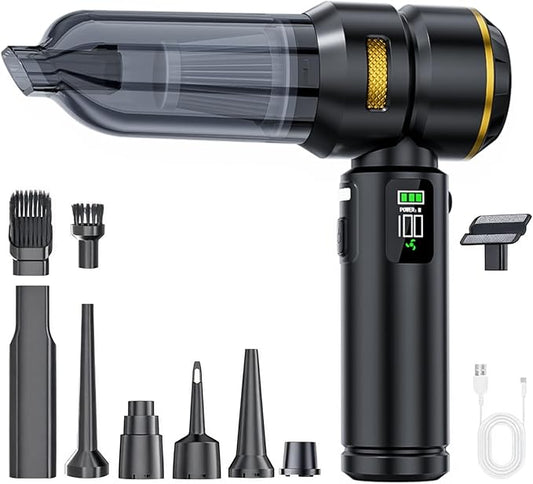 Portable Cordless Car Vacuum Cleaner,Mini Handheld Vacuum Cordless for Car,With Battery Level and Gear Display,High Power Suction of 17000PA,Large Battery Capacity and Supports Fast Charging