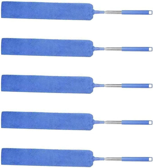 TopHomer 5 Pieces Retractable Gap Dust Cleaner Brush with Washable and Removable Duster Cloth for Cleaning Under Appliances Furniture Couch Fridge (Navy Blue)