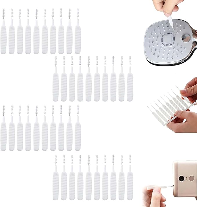 Upgrade Shower Head Cleaning Brush, Gap Hole Anti-Clogging Cleaning Brush, Shower Head Cleaner Picks Brush Tiny Cleaning Brush for Shower Head, Multifunction Shower Head Cleaning Brushes (40PCS)