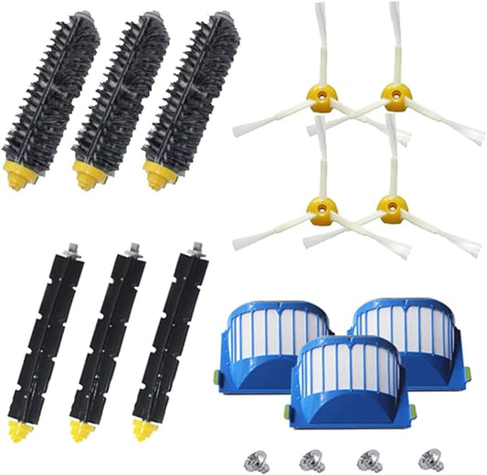 Amyehouse Accessory Replacement Kit Bristle Beater & Side Brushes & Aero Vac Filters Compatible with iRobot Roomba 600 Series 585 595 614 618 620 630 650 660 680 685 690 692 694 695 Vacuum Parts