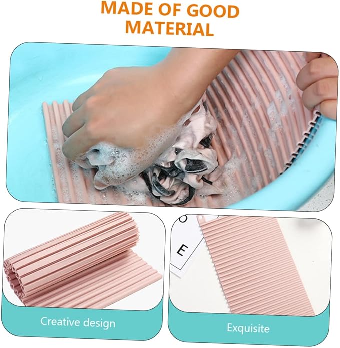 Household Non- Washboard Portable Soft Washing Board for Laundry for Travel and Home Use and Lightweight for Washing Underwear and Bras