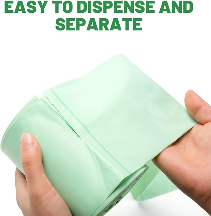 4-6 Gallon Flap Tie Compostable Trash Bags, 304 Count, Compost Bags Kitchen Trash Bags, Sturdy Biodegradable Garbage Bags Food Scrap Waste Bags, ASTM D6400, US BPI Certified